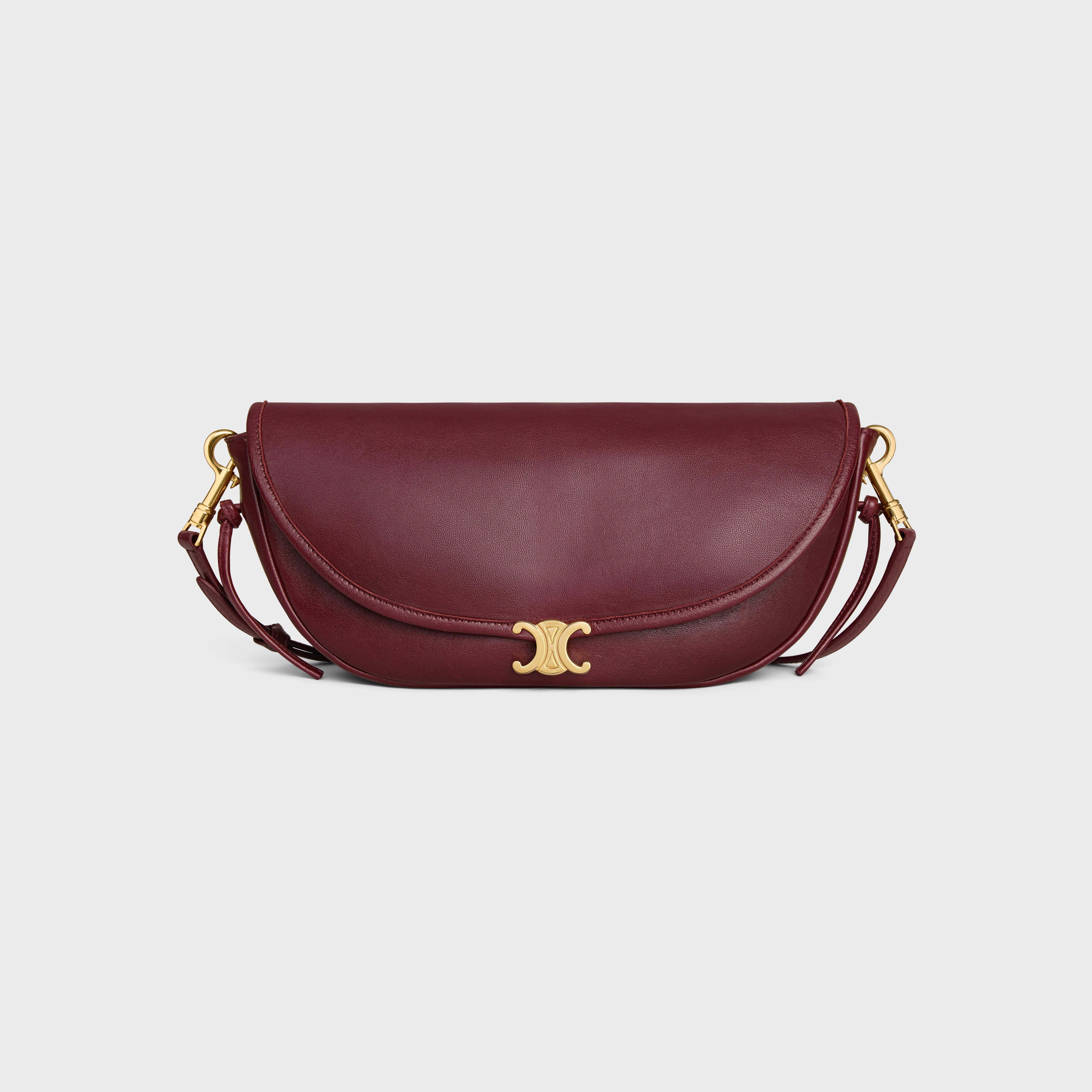 LITTLE HALFMOON SOFT TRIOMPHE IN SUPPLE SHINY LAMBSKIN - SYRAH